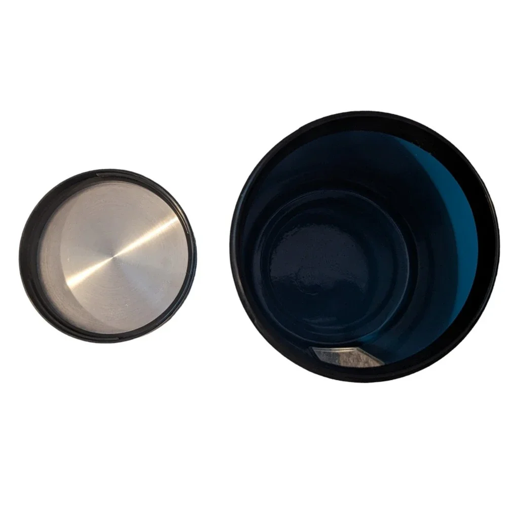 7th Avenue 4 Piece Storage Container Canisters With View Screw Lid Blue Silver - Picture 3 of 5